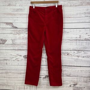 Talbots Red Velveteen Straight Leg Pants